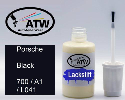 Porsche, Black, 700 / A1 / L041: 20ml Lackstift, von ATW Autoteile West.